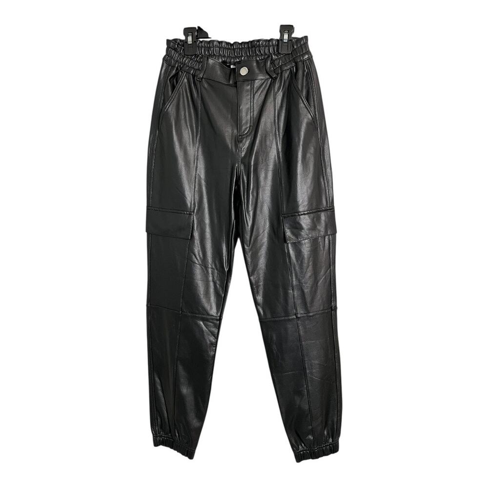 Pleather Pants Faux Leather Y2K Trashy Club Party Goth Black Punk Rock Biker